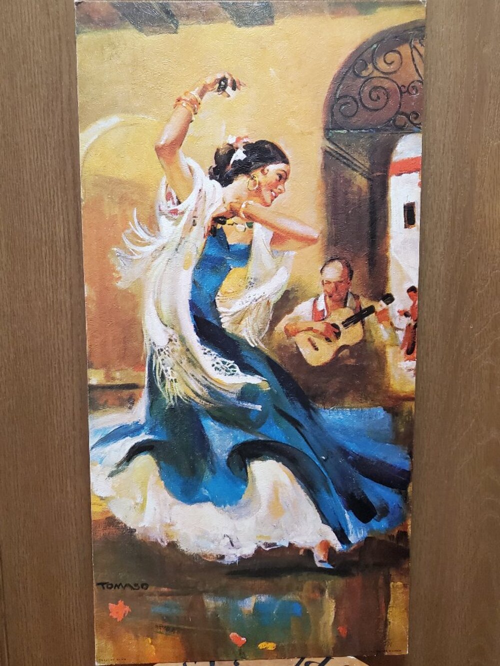 Flamenco dancer vintage print lithograph